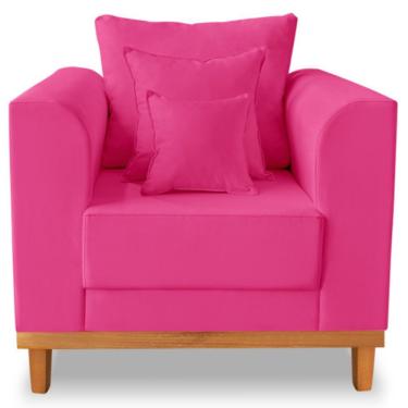 Imagem de Poltrona Estofada Decorativa Beny Tecido Suede Pink