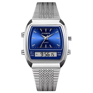 Imagem de Relógio Esportivo Digital à Prova Dágua Em Aço Inoxidavel Masculino Azul