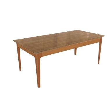 Imagem de Mesa De Sala Jantar Mira Madeira Maciça C-tampo Madeirado C- Vidro 200x100cm Carvalho-nogueira-vidro Nogueira - Kappesberg