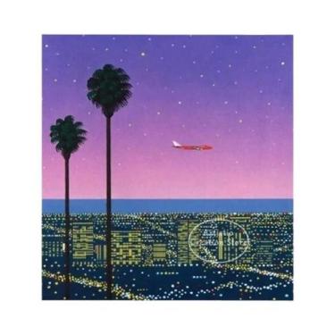 Imagem de Arte De Parede Em Canvas Vaporwave Da Cidade De Verão, Impressão De Hi