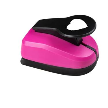 Imagem de Colaxi Furador de papel com borda de coração infantil, alavanca de ação para atividades escolares, acessório multiuso, fácil de apertar, 11,3 x 7,2 x 7,2 cm