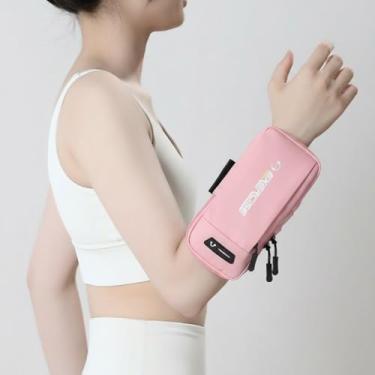 Imagem de Bolsa de braço para telefone com conector de fone de ouvido, impermeável, respirável, esportiva, corrida, academia, bolsas de corrida