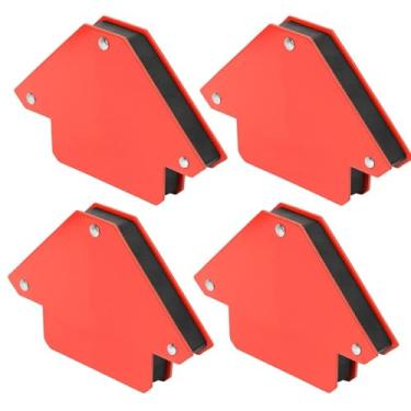 Imagem de Kit Profissional com 4 Esquadros Magnéticos para Solda, Ângulos 45°, 90°, 135°, Capacidade 12kg