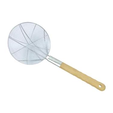 Imagem de Fenteer Concha escumadeira, colher de malha, escumadeira com furos, concha de cozinha, peneiras para fritar, 24cm