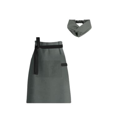 Imagem de Avental de Cintura Faixa de Cabelo Cinza Grafite Chef Bistro