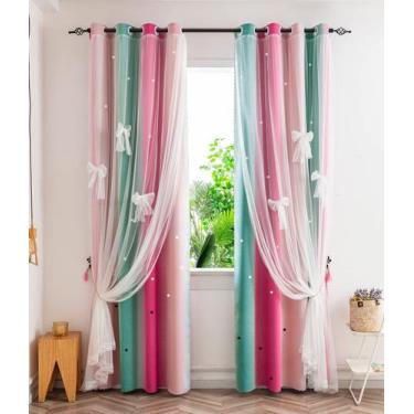 Imagem de Cortina Yancorp Colorida Kids Room Blackout 132x160 cm