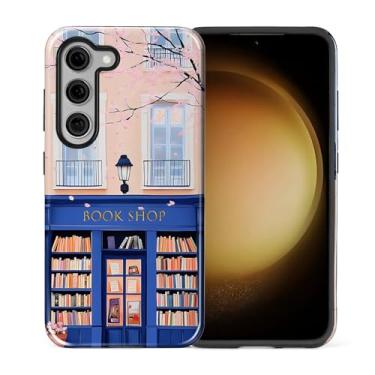 Imagem de Yuning419 Capa compatível com Samsung Galaxy S23 [compatível com MagSafe] Capa de proteção rígida híbrida de 2 camadas, capa magnética protetora à prova de choque, encantadora livraria azul