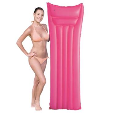 Imagem de Colchão Bronzeador Inflável Adulto Boia Piscina Gigante 1.83x0.69m Praia Verão PVC Reforçado (Rosa)