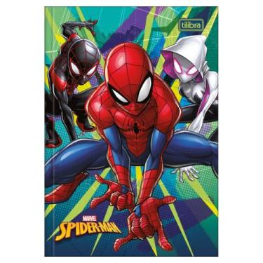 Imagem de Caderno Brochura Capa Dura SpiderMan Tilibra 48 Folhas com Adesivos e 