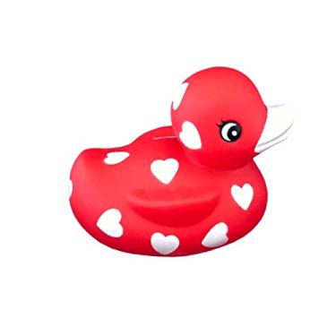 Imagem de DUCKY CITY 3" Valentines Sweetheart Rubber Duck [Squeaky, with Hole] - Baby Safe Bathtub Bathing Toy