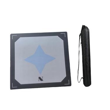 Imagem de Multi-Game Mahjong Mat with Compass Design - Non-Slip, Noise Reducing Blue Table Cover 31.5x31.5 for Poker & Board Games, Portable with Storage Bag Sky Blue