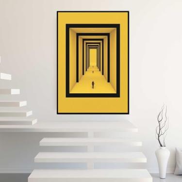 Imagem de Quadros Decorativos com Moldura Folha Dourada e Prata Abstrato Sala Quarto Kit Conjunto 2