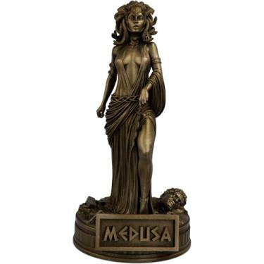 Imagem de Estátua Medusa Mitologia Grega Estatueta - Versão 3 (Cor Ouro Velho)