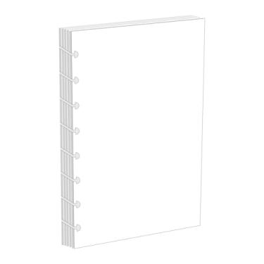 Imagem de NatSumeBasics Refil de papel A5 Discbound 100 folhas/200 páginas, 14 x 20,8 cm, tamanho meia letra para 8 discos, caderno, escritório, material escolar, acessórios (em branco)