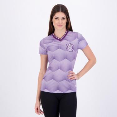 Imagem de Camisa Corinthians Logo Dry Feminina Roxa - Coimbra, M