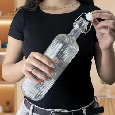Imagem de Garrafa De Vidro Água Suco Refrigerante 1l Transparente - CLICK HOUSE,