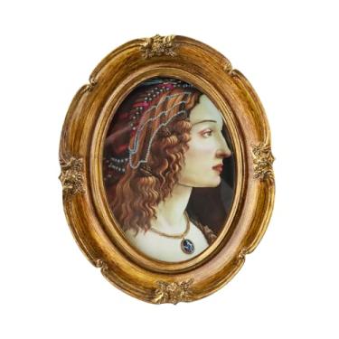 Imagem de Moldura vintage 10 × 15, moldura oval dourada com visor de parede e mesa e vidro à prova de poeira, funciona como arte de parede antiga que muda de foto - decoração elegante para casa, cafeteria e