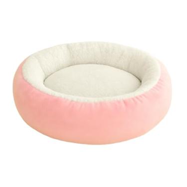 Imagem de Cama Caminha Pet Redonda de Sherpa para Gatos e Cachorros Macia, Quentinha e Confortável Excelente Qualidade 50 * 50cm(Rosa)
