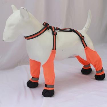 Imagem de Asixxsix Botas Suspensas para Cães, Leggings para Botas Suspensas para Cães, Protetor de Pata para Sapatos de Cachorro Com Faixa Reflexiva, de Chuva Impermeáveis ​​para para (L)