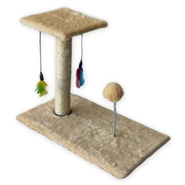 Imagem de Arranhador para Gatos ，Arranhador para Gatos Sofá，Inclui Postes e Bolas Interativas，Perfeito para o Seu Gato Brincar(Bege)