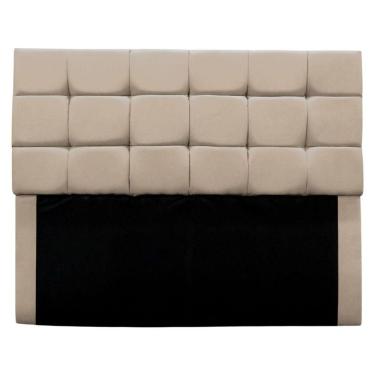 Imagem de Cabeceira Estofada Cama Box Casal 140 Cm Bianca Suede Cor:bege