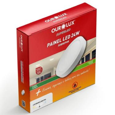 Imagem de Painel Abs Led Sobrepor 24 Watts Bivolt 4000k Redondo - 02911a - Ourolux