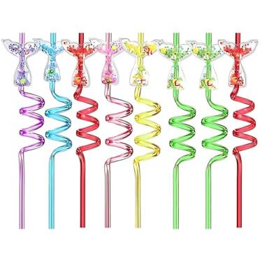 Imagem de Cauda de sereia para festa, 48 peças, canudos, bebida criativa de plástico, lembrancinhas divertidas com tema de sereia, crianças, adultos, temática do oceano e mais eventos de festas de aniversário
