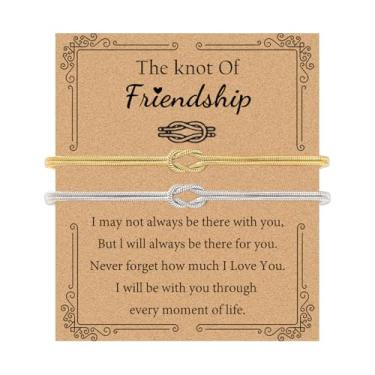 Imagem de Pulseiras combinando para casais, pulseira com nó de amor, promessa, alma gêmea, amizade, pulseiras para sempre, infinito, joias presentes para mulheres, adolescentes, ela, Small, Aço inoxidável, Sem