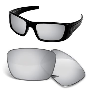 Imagem de Lentes de substituição de 1,5 mm compatíveis com óculos de sol Oakley Fuel Cell OO9096, antiarranhões e resistentes a impactos - prata escura polarizada