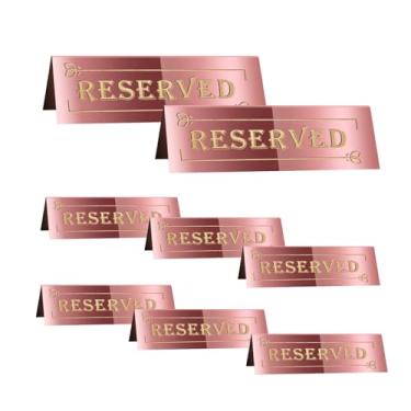 Imagem de NumRealm Placas acrílicas para assentos reservados, barracas de mesa de reserva de convidados à prova d'água dupla face para casamento, festa de aniversário, restaurante, reunião, ouro rosa, 8 peças