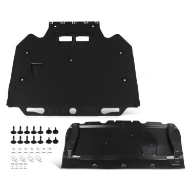 Imagem de Jecoupoon Capa de suporte de radiador Protetores contra respingos com clipes compatíveis com A6 4G/C7 A7 4G 2011-2018 Conjunto de tampa inferior do motor dianteiro 4G0863821F 4G0863821B Preto