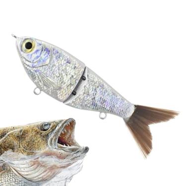 Imagem de Iscas de pesca do robalo, isca de pesca, Equipamento para iscas de pesca, Iscas de pesca em branco sem pintura, iscas de manivela multiarticuladas, iscas de água para pesca de robalo, truta walleye