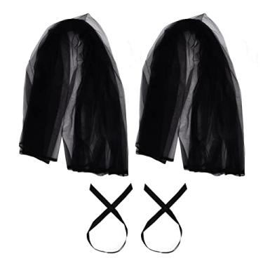 Imagem de Faixas de cadeira de tule estilo elegante cores brilhantes confortáveis ​​leves acessórios decorativos de casamento para decorações de cadeiras de festa de aniversário tecido de (Preta)