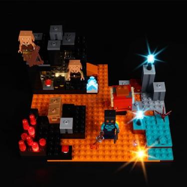 Imagem de Kyglaring Kit De Iluminação Led Para Lego Minecraft The Nether Bastion, Conjunto Construção 21185 (Sem Modelo) - Luz Compatível Com Brinquedo Ação Batalha Sem (Versão Clássica)