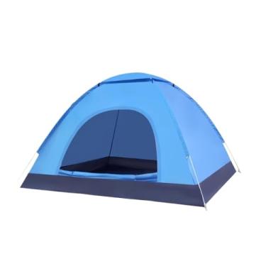 Imagem de Tenda de acampamento para 2 a 4 pessoas, barraca iglu, bolsa de acampamento, montagem rápida (azul)