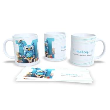 Imagem de Caneca Personalizada Professor com Coruja, Cerâmica Branca, Design Educacional, Uma Vida Dedicada a Ensinar (m)