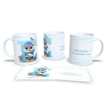 Imagem de Caneca Personalizada Professor com Coruja, Cerâmica Branca, Design Educacional, Uma Vida Dedicada a Ensinar (e)