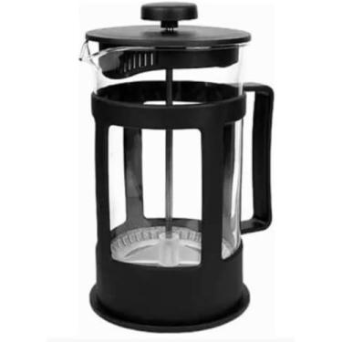 Imagem de Cafeteira Francesa Premium, Vidro e Plástico Preto, 300ml, Prensa Manual para Café e Chá, Base Antiderrapante, 19cm Altura