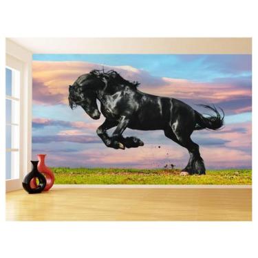 Imagem de Papel De Parede Animais Cavalo Correndo Campo 3,5M Anm357 - Você Decor