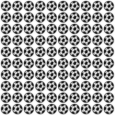 Imagem de Patches bordados de bola de futebol preto e branco DIY decoração de roupas adesivos de pano de futebol para uso casual mochilas chapéus jaquetas 3 cm 100 peças