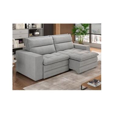 Imagem de Sofá 4 Lugares Luizzi Colombo Retrátil e Reclinável, Revestido em Tecido Veludo Slim - 230cm largura