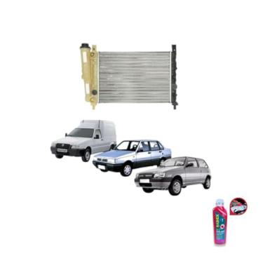 Imagem de Kit Radiador Uno Fiorino 1.5 1987 a 1993 + Aditivo Radiador Radiex R1892