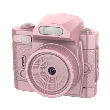 Imagem de Tangxi Mini Câmera de Chaveiro 4K 64MP, Tamanho de Bolsos Câmeras de Vídeo Retro Nostalgia Com Luz de Preenchimento LED, 19 Filtros, Lente de 78 °, Adequada para Adolescentes, Adultos, (Rosa)