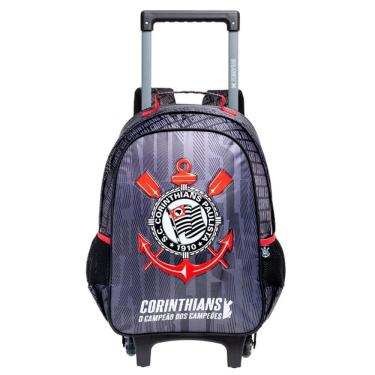 Imagem de Mochila Escolar 2Em1 Rodas E Costas Corinthians