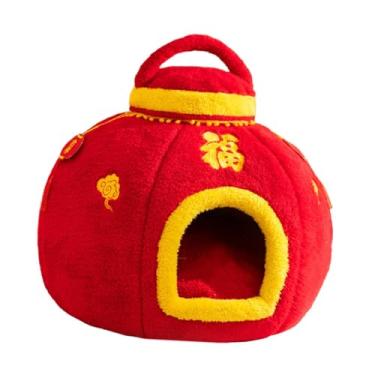 Imagem de Generic Cama Toca para Gatos, Aconchegante, Decoração de Ano, Almofada Grossa, S