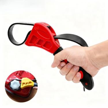Imagem de 1 unidade de chave de borracha ajustável – Ferramenta multifuncional antiderrapante para filtro de óleo, abridor de jarra, filtro de água, encanamento, pia, torneira (vermelho)
