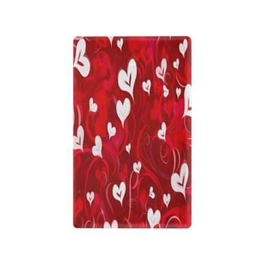 Imagem de Wassud Placa de cobertura de interruptor de luz vermelha com fundo de corações para dia dos namorados, tampa de tomada de interruptor único, placa de parede, decoração de casa, sala de estar, quarto