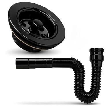 Imagem de Kit Válvula Americana Para Pia Cuba Cozinha 3.1/2" Com Sifão Sanfonado(Kit completo)