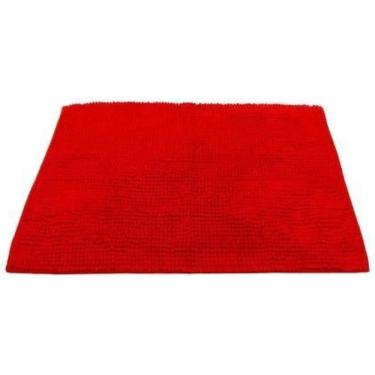 Imagem de Tapete de Banheiro Bolinha Microfibra Vermelho 38x58 cm