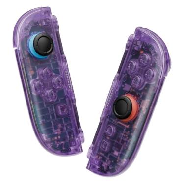 Imagem de eXtremeRate DIY Replacement Shell Buttons for Joycon 2, Custom Full Housing Case + Decorative Strips + Middle Bracket + Buttons for Nintendo Switch 2 Controller - Deluxe Version - Clear Atomic Purple